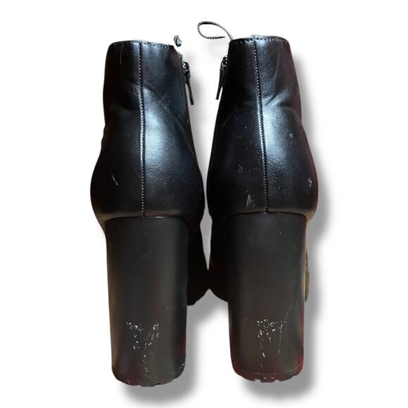 H&M Divided Black Chunky Heel Ankle Boots Women’s Size 8 EUR 39 Platform Block - Picture 8 of 10
